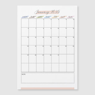 2025年1月磁気カレンダー