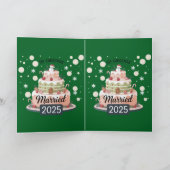 2025年1月結婚した1日 | フェスティバルホリデーケーキ カード (内部)