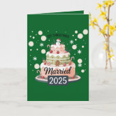 2025年1月結婚した1日 | フェスティバルホリデーケーキ カード (黄色い花)