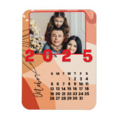 2025年10月カレンダー家族の写真 マグネット (縦)