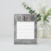 2025年10月モダン灰色カレンダー ポストカード (スタンド正面)
