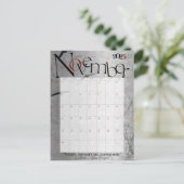 2025年11月モダン灰色カレンダー ポストカード (スタンド正面)