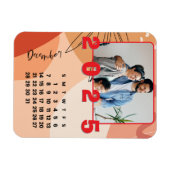 2025年12月カレンダー家族の写真 マグネット (横)