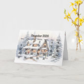 2025年12月クリスマス月 カード (黄色い花)