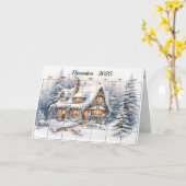 2025年12月クリスマス月 カード (黄色い花)