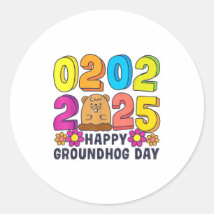 2025年2月2日グラウンドホッグデー メンズ レディース リトロ ラウンドシール