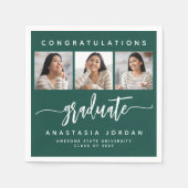 2025年3フォトグリーンおめでとう院生 スタンダードカクテルナプキン (正面)