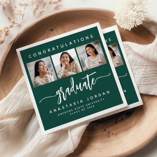 2025年3フォトグリーンおめでとう院生 スタンダードカクテルナプキン
