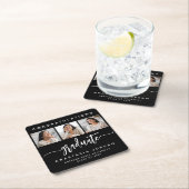 2025年3写真白黒卒業式 スクエアペーパーコースター (インサイチュ)