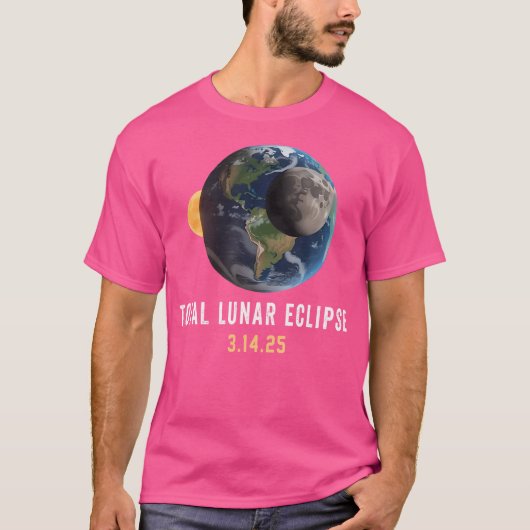 2025年3月14日の皆既月食 ブラッドムーン Tシャツ (正面)