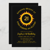 2025年3月29日 太陽の食｜21歳の誕生日パーティー 招待状 (正面/裏面)