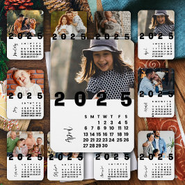 2025年4月正月カレンダー家族の写真 マグネット