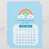 2025年5月かわいい雲のカレンやる気を起こさせるダー 招待状 (正面/裏面)