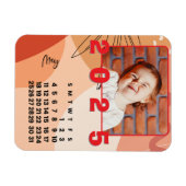 2025年5月の新年カレンダー家族の写真 マグネット (横)