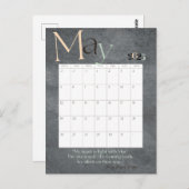 2025年5月モダン灰色カレンダー ポストカード (正面/裏面)
