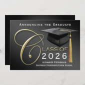 2025年5月7日クラスの黒人卒業発表 招待状 (正面/裏面)