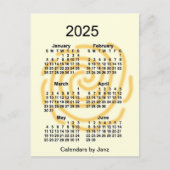 2025年6か月ミニカレンダー 晴れた日々 by Janz ポストカード (正面)