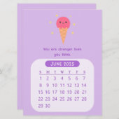 2025年6月の月次かわいいカレンやる気を起こさせるダー 招待状 (正面/裏面)