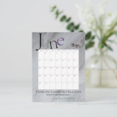 2025年6月モダン灰色カレンダー ポストカード (スタンド正面)