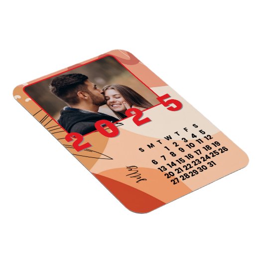 2025年7月の正月カレンダー家族の写真 マグネット (右側)
