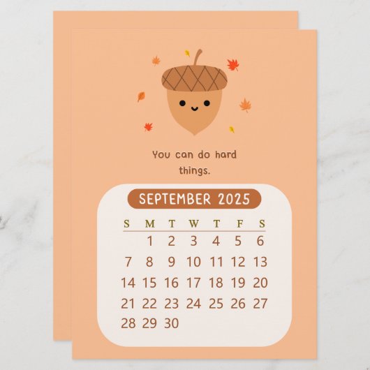 2025年9月かわいいカレンやる気を起こさせるダー 招待状 (正面/裏面)