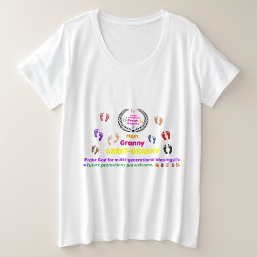 2025年 おひいちゃん(曾祖母)記念 プラスサイズTシャツ (デザイン正面)