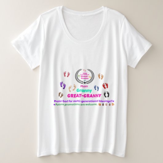 2025年 おひいちゃん(曾祖母)記念 プラスサイズTシャツ (デザイン正面)