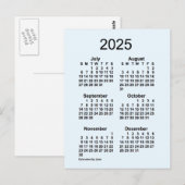 2025年 アリスブルー 6か月 ミニカレンダー（ジャンジー） ポストカード (正面/裏面)
