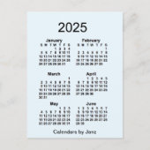 2025年 アリスブルー 6か月 ミニカレンダー(ジャンZ著) ポストカード (正面)