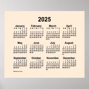 2025年 アンティークホワイト カレンダー / Janz Print ポスター