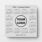 2025年 カレンダー 会社 ロゴ グレー ビジネス フォトプラーク (正面)