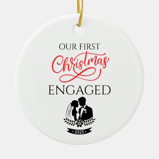 2025年 クリスマス初めての婚約 セラミックオーナメント (正面)