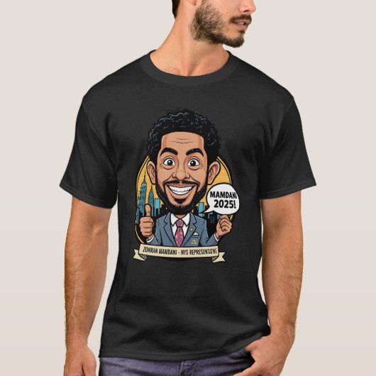 2025年 ゾラン・マムダニ ニューヨーク市 Tシャツ (正面)