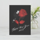 2025年 ハッピーニューイヤー 赤いバラのカード シーズンカード (スタンド正面)