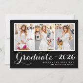 2025年 ブラッククラス 写真コラージュ 卒業 招待状 (正面)