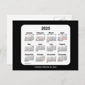 2025年 ブラックホリデー ミニカレンダー / Janz シーズンポストカード (正面/裏面)