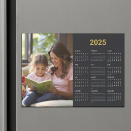 2025年 ブラック＆ゴールド マグネット写真カレンダー