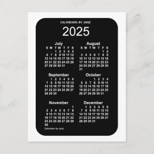 2025年 ホワイト ネオン 6か月 ミニ カレンダー / Janz ポストカード