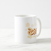 2025年　巳年（へび年）新年あけましておめでとう コーヒーマグカップ (正面右)