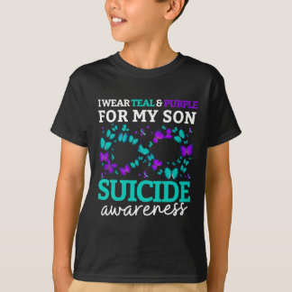 2025年 息子のためにパープル+ティール(紫+青緑)を着用 Son Prevention Tシャツ