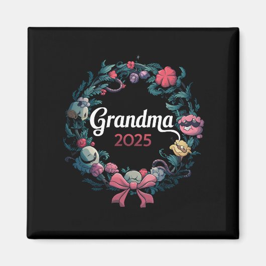 2025年 新しいおばあちゃんへのプレゼント マグネット (正面)