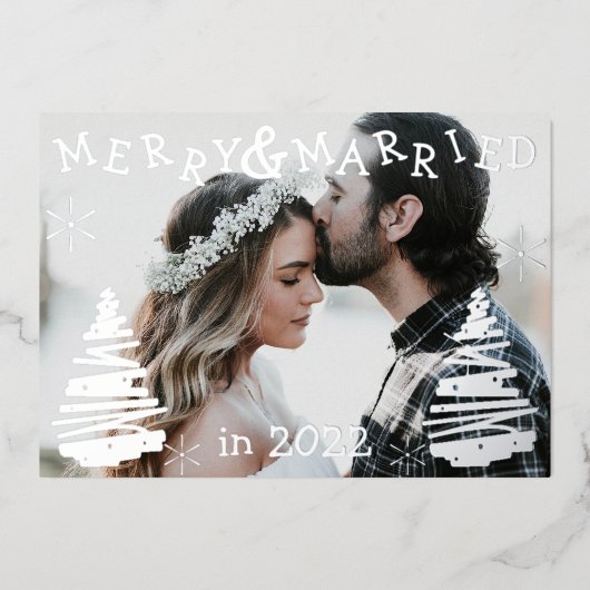 2025年 新婚フォト シルバー 箔シーズンカード (正面)