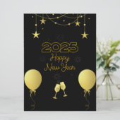 2025年 新年のお祝い フラット ホリデー カード (スタンド正面)