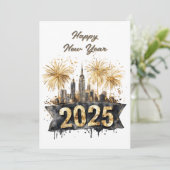 2025年 新年の黒と金、打ち上げ花火、 シーズンカード (スタンド正面)