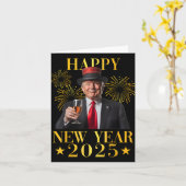 2025年 新年 面白い トランプ 新年 新アメリカ カード (黄色い花)