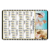 2025年 月別カレンダーストライプ | オリジナル写真 マグネット (横)