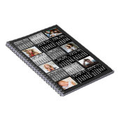 2025年 月別カレンダー ブラック モード6 フォト コラージュ ノートブック (右側)