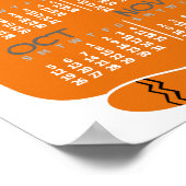 2025年 月別カレンダー ミッドセンチュリー オレンジキャット ポスター (角)