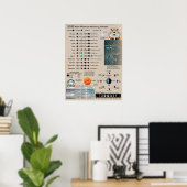 2025年 月相 天文学 カレンダー ポスター (ホームオフィス)