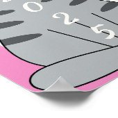 2025年 月間カレンダー かわいいピンク ネーム プレイフル キャット ポスター (角)